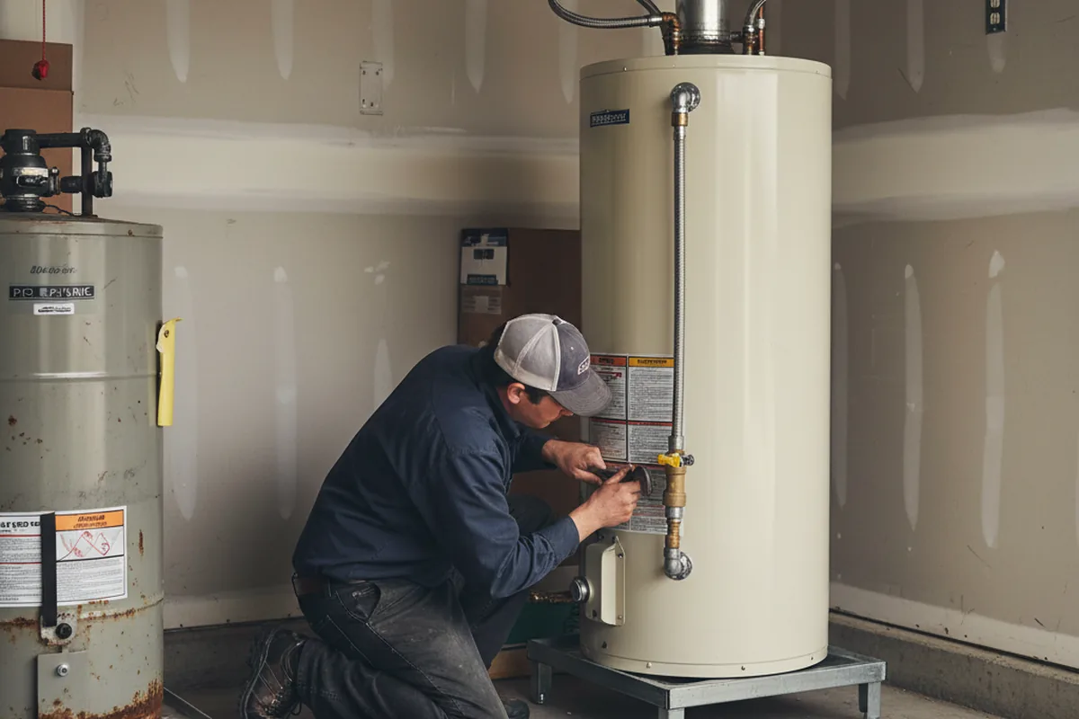Water heater and shutoff valve replacement in East Worcester